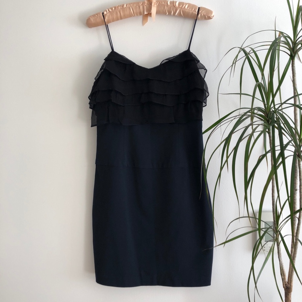 Black Halo bodycon silk dress